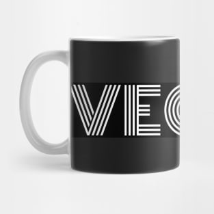 VEGAN - White Parallel Lines Against Black Background Mug